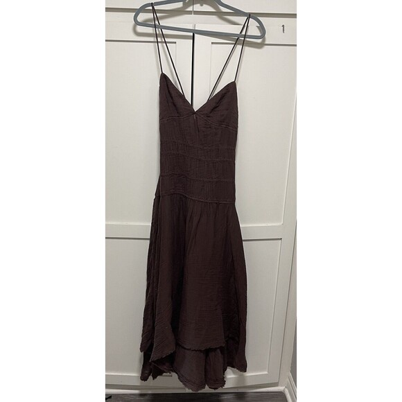 Free People Verbena Midi Dress Chocolate Brown Size Large NWOT - Picture 9 of 13